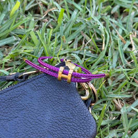 Purple "H" Bracelet 18K Gold - Adjustable