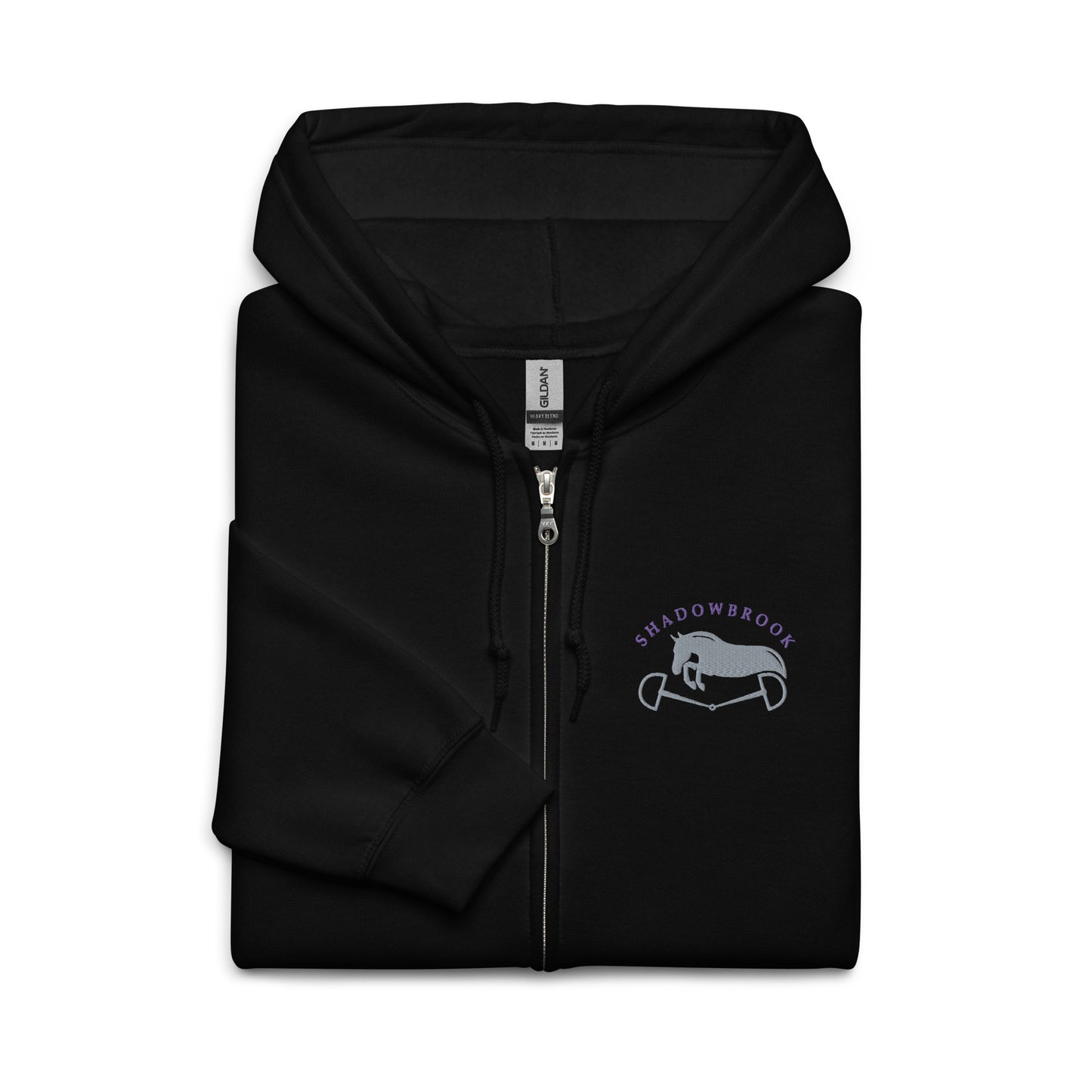 Shadowbrook Stables Black Unisex zip hoodie - Small Logo Front