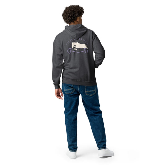 Shadowbrook Stables Dark Grey Unisex zip hoodie - Large Logo Back