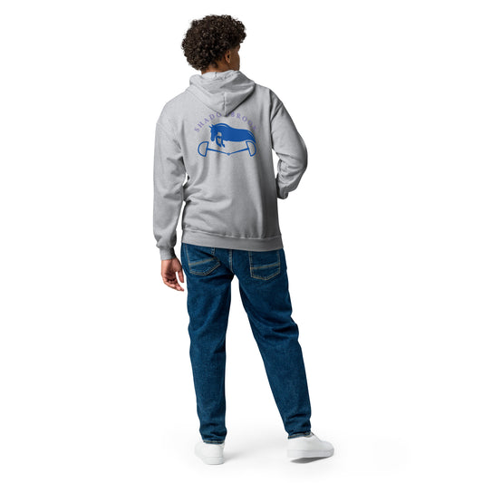 Shadowbrook Stables Light Grey Unisex zip hoodie - Large Logo Back