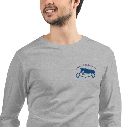 Shadowbrook Stables Light Grey Unisex Long Sleeve Tee - Small Logo Front