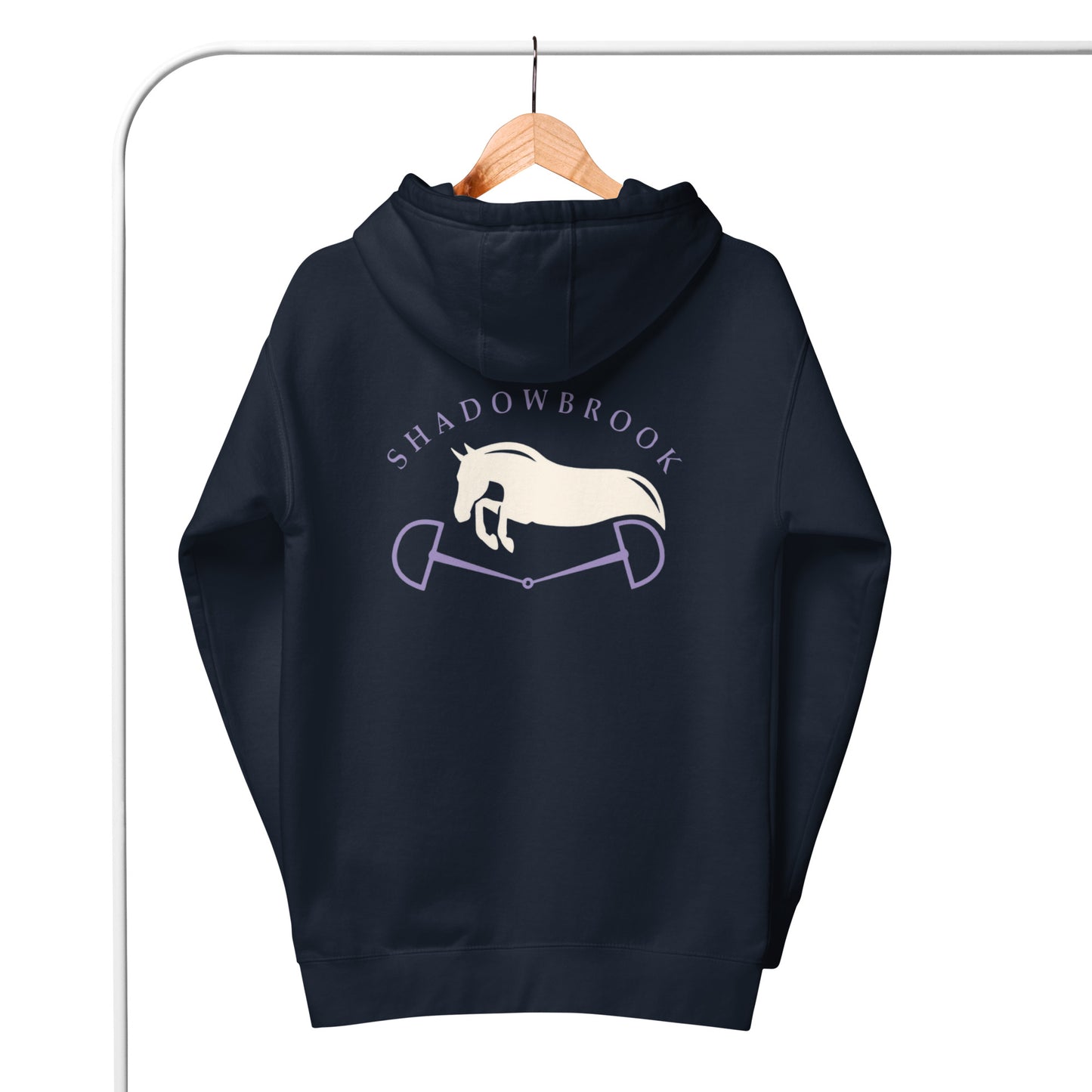 Shadowbrook Stables Navy Unisex Hoodie - Large Logo Back