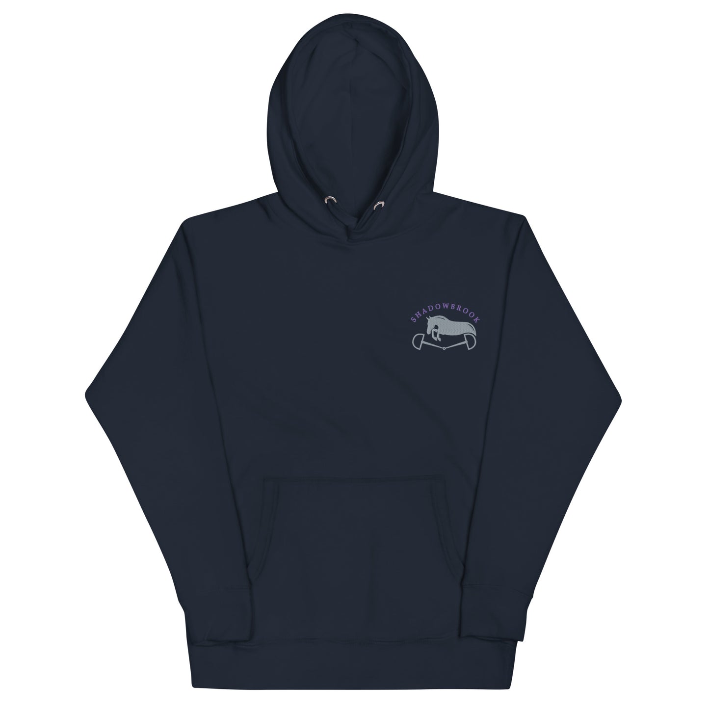 Shadowbrook Stables Navy Unisex Hoodie - Small Logo Front