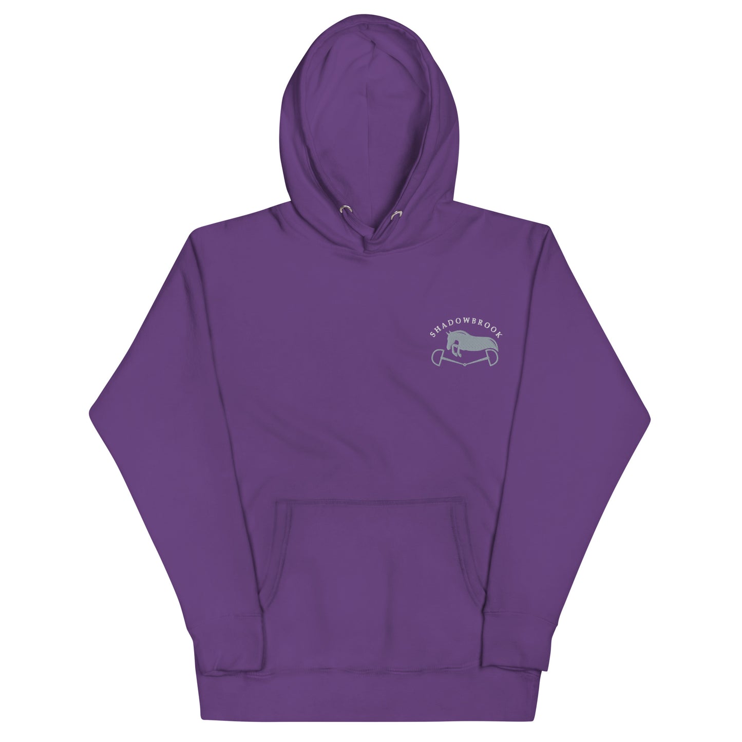 Shadowbrook Stables Purple Unisex Hoodie - Small Logo Front