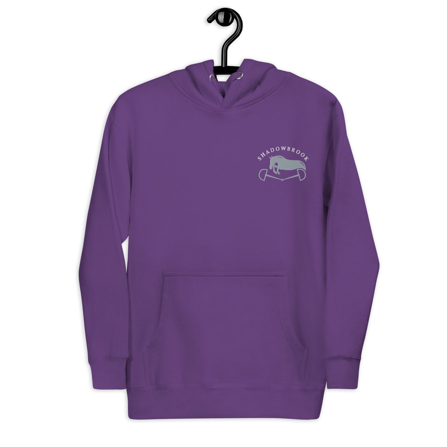 Shadowbrook Stables Purple Unisex Hoodie - Small Logo Front