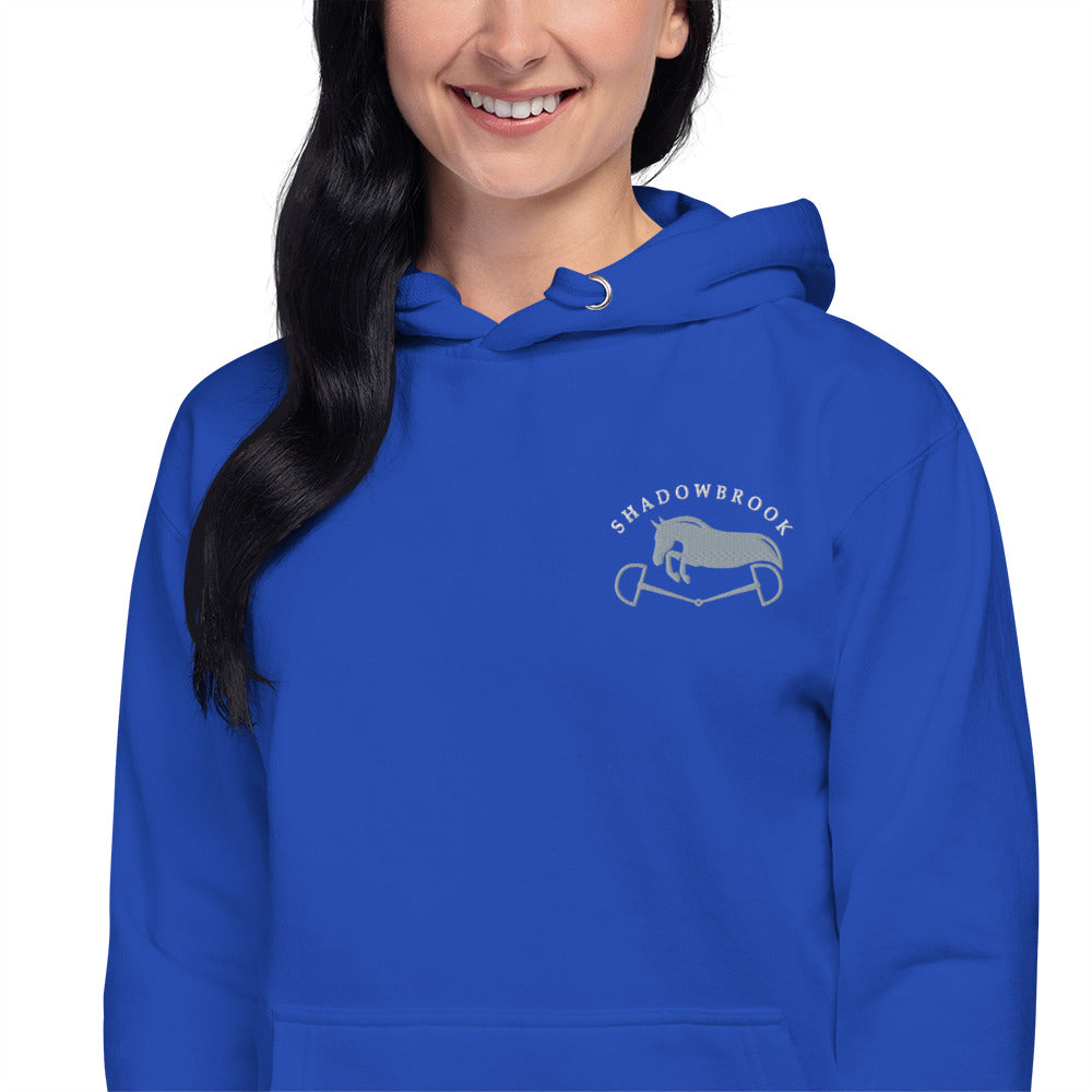 Shadowbrook Stables Royal Blue Unisex Hoodie - Small Logo Front
