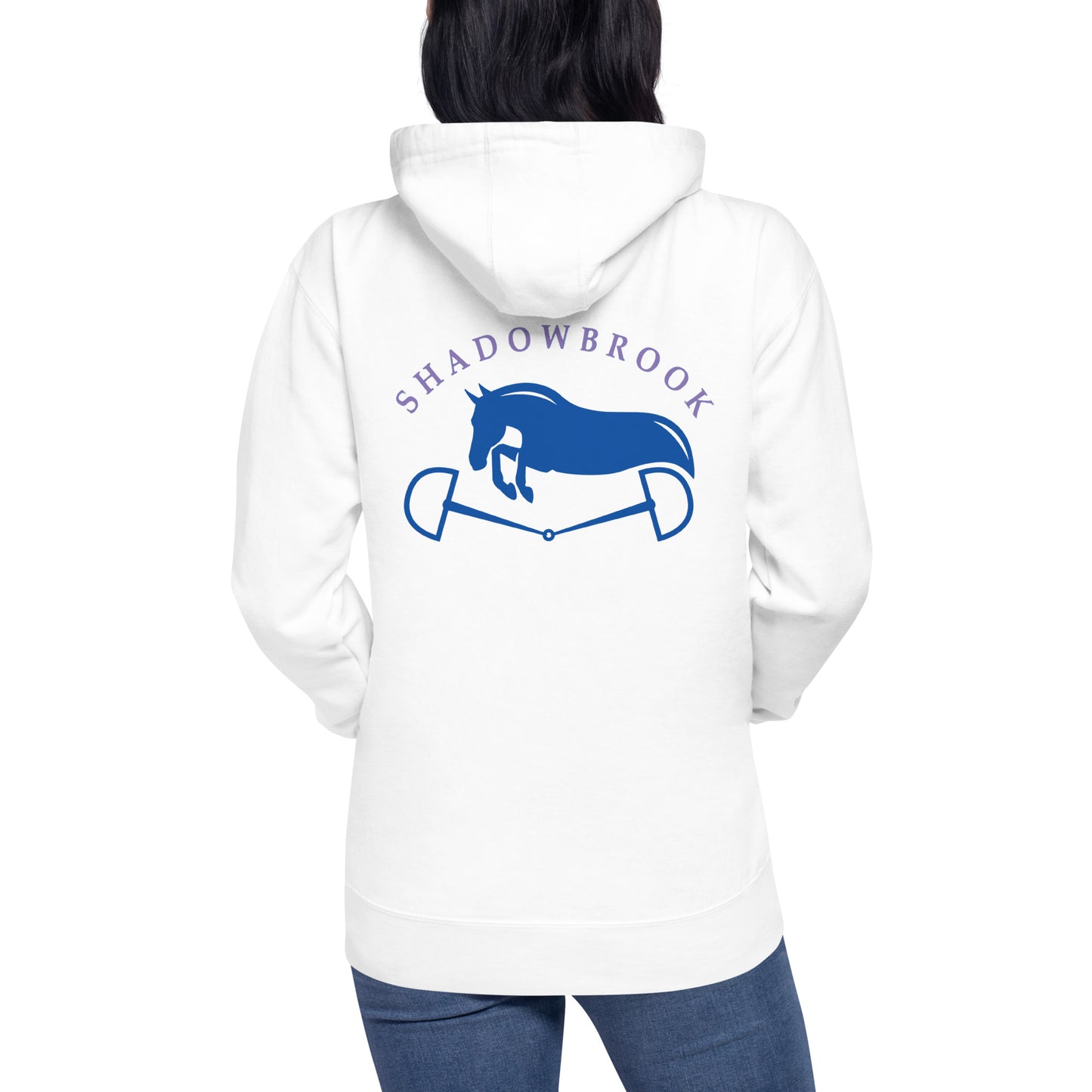 Shadowbrook Stables White Unisex Hoodie - Large Logo Back