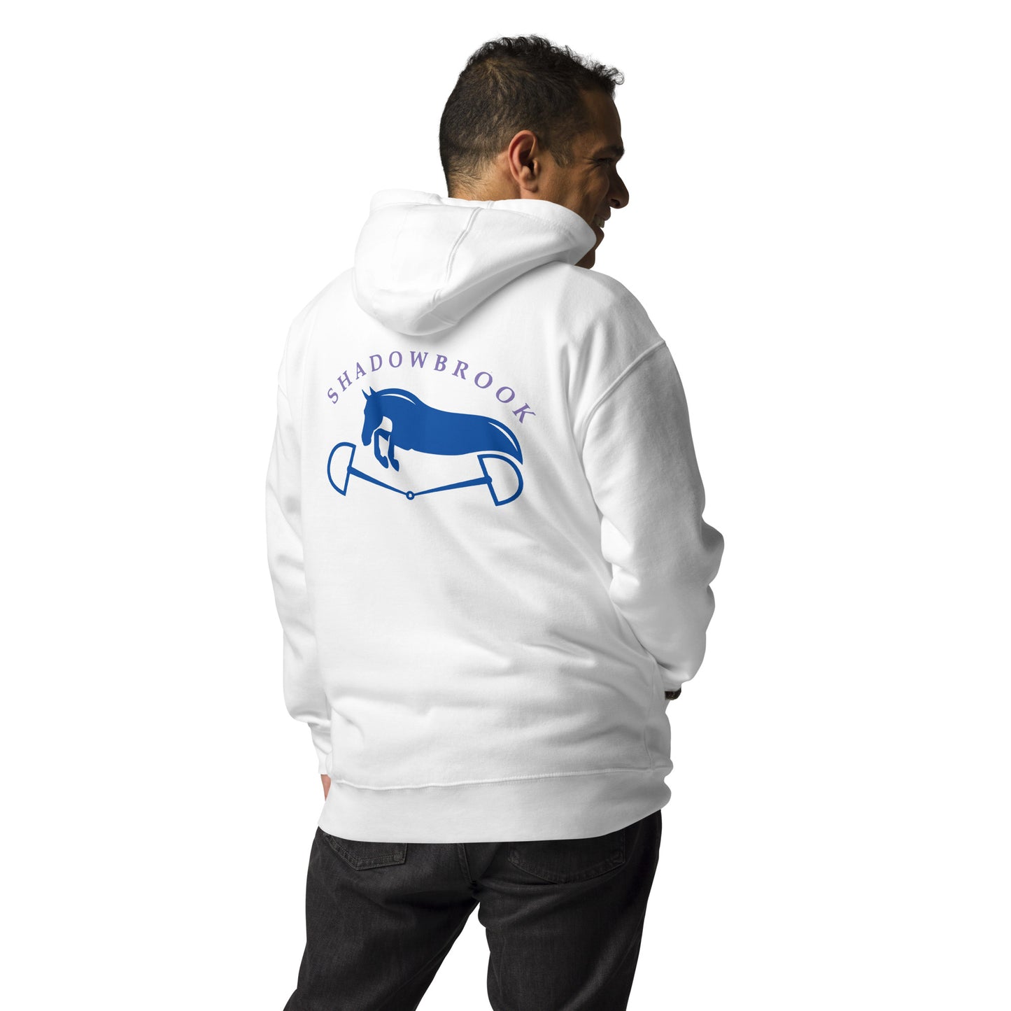 Shadowbrook Stables White Unisex Hoodie - Large Logo Back