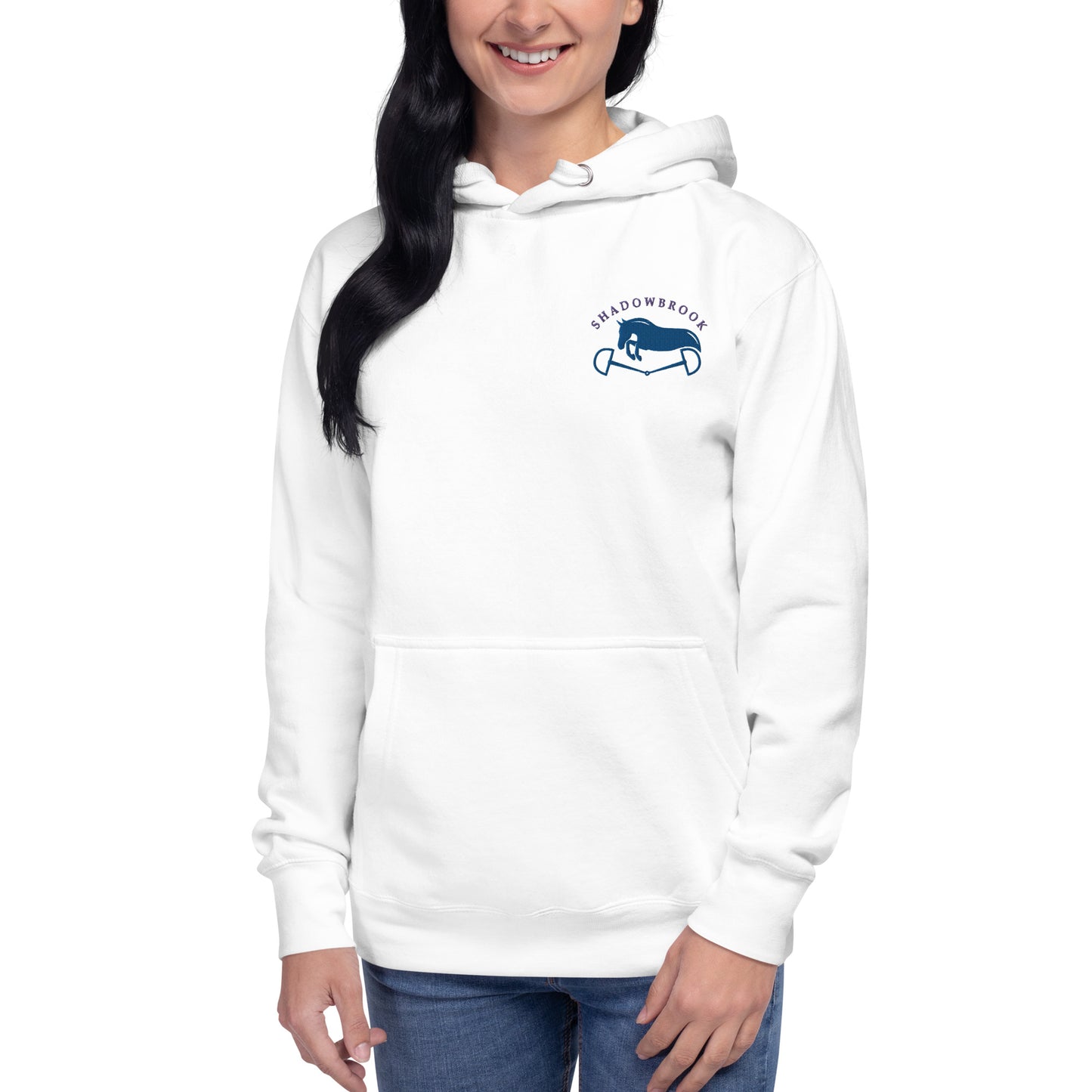 Shadowbrook Stables White Unisex Hoodie - Small Logo Front