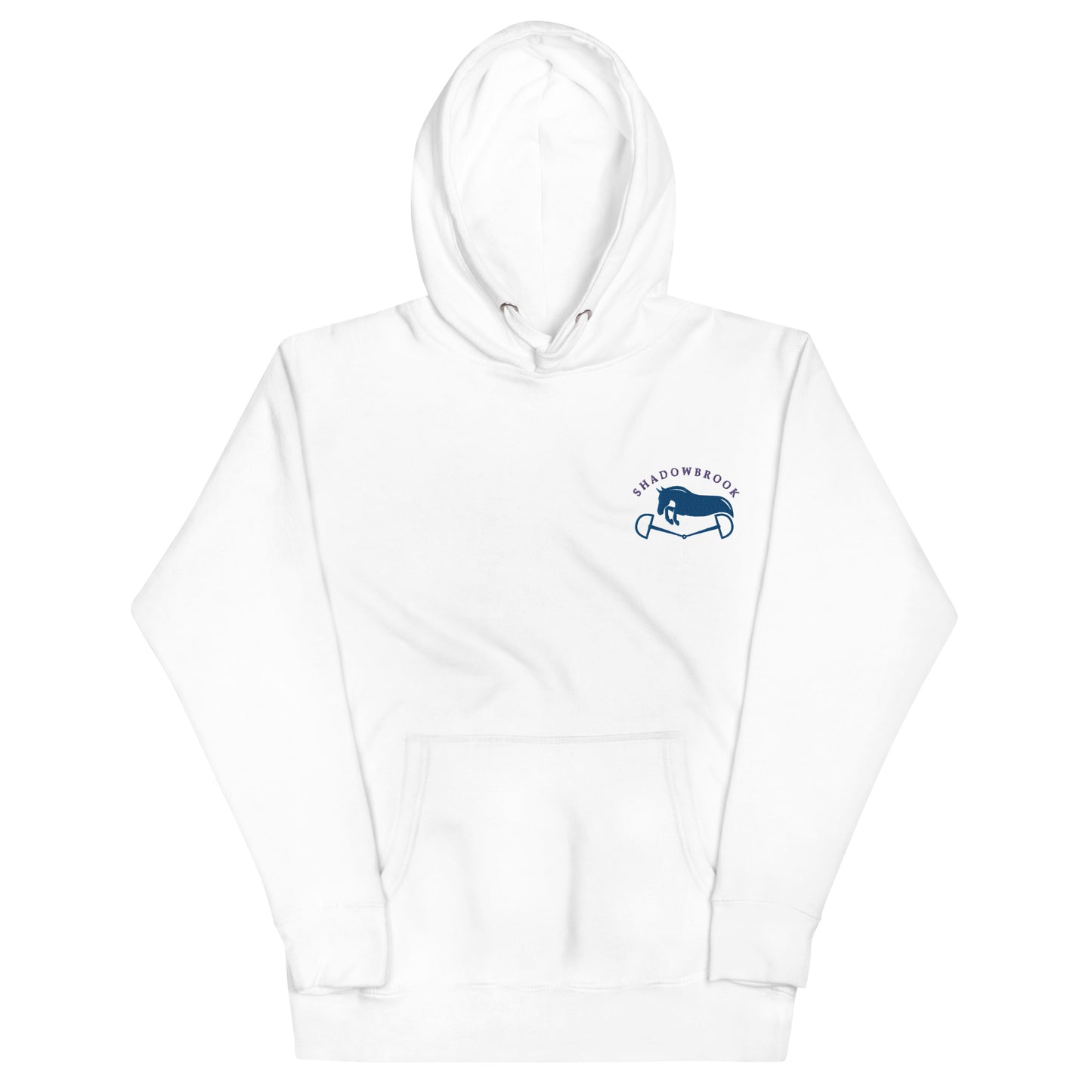 Shadowbrook Stables White Unisex Hoodie - Small Logo Front